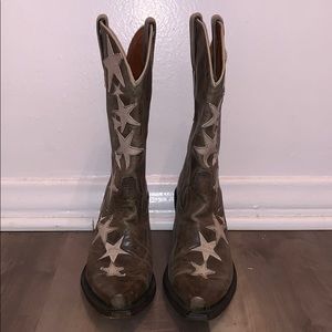 Western Cowboy leather boots with stars